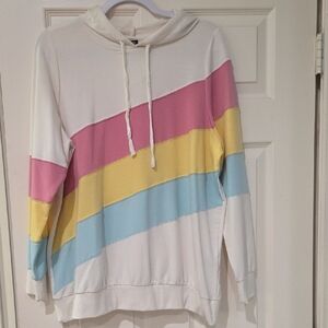 Colorful Striped Women's Hoodie Sweater